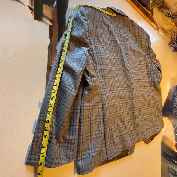 VTG Ralph Ralph Lauren Classic Sport Mens Sz 52R Brown Plaid Wool Blend Blazer - Picture 9 of 16